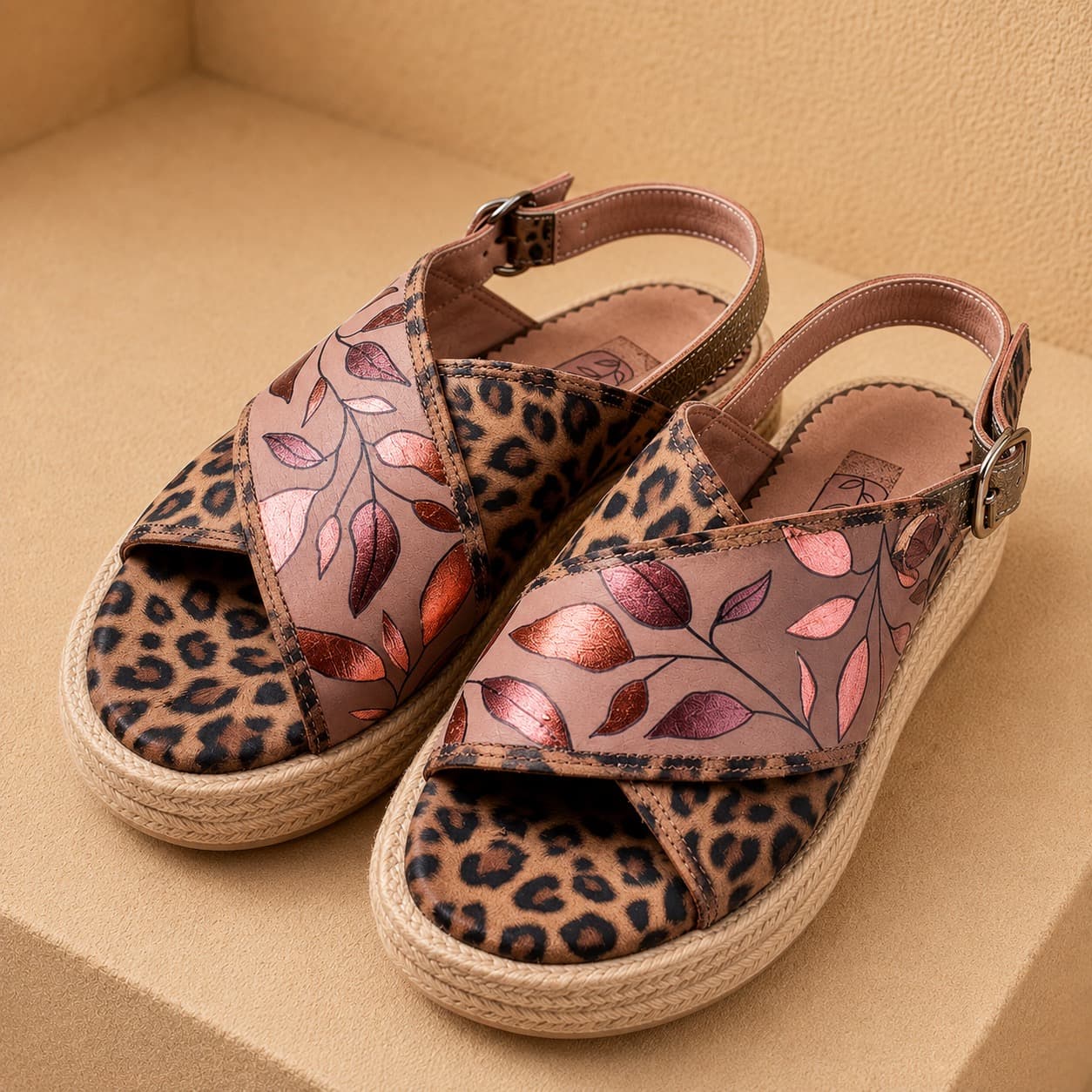Sandalias de autor - Cuero, pintada a mano
