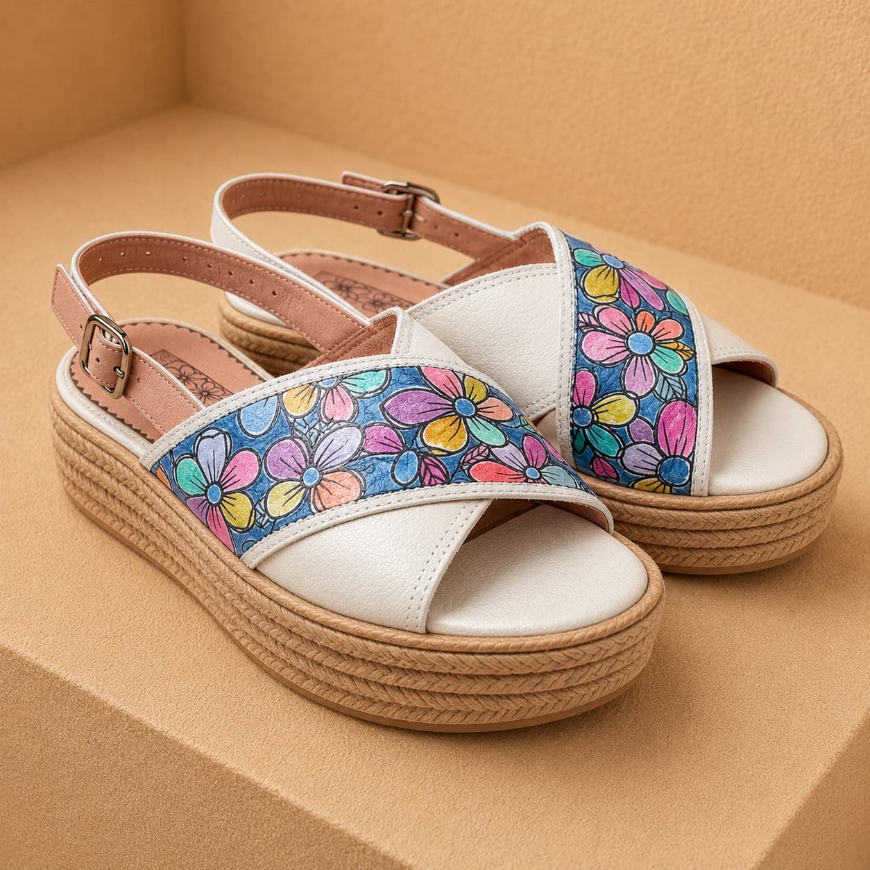 Sandalias de autor - Cuero, pintada a mano