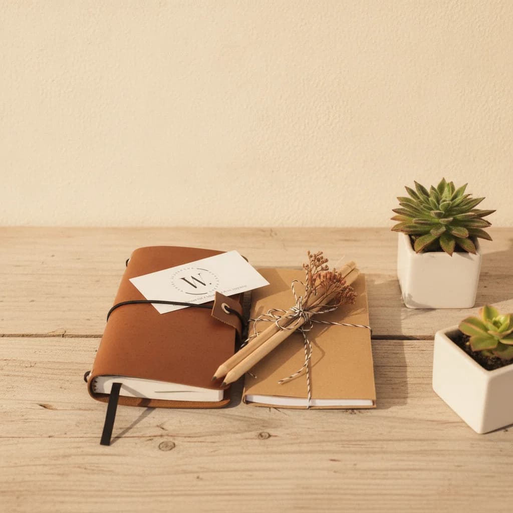 Box Set Cuaderno Recargable de Cuero Vacuno (8x16 cm) (tipo midori)