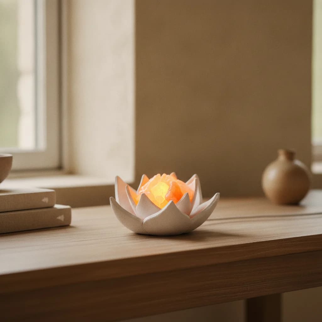 Lámpara de sal Flor de Loto