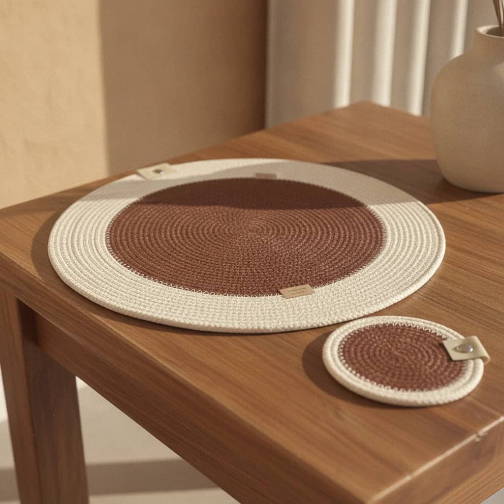 Juego de platos de sitio y posavasos