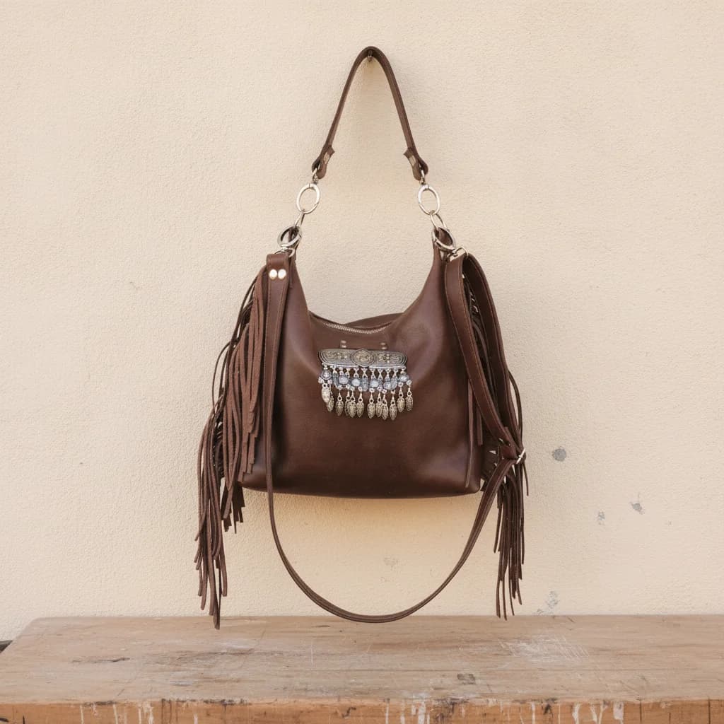 Bolso hobo en cuero