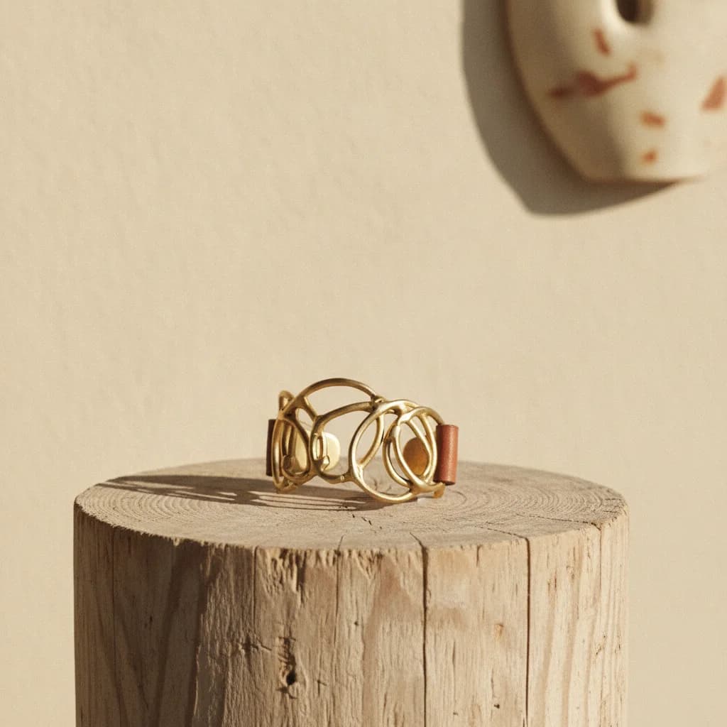 Pulsera de Bronce y Cuero